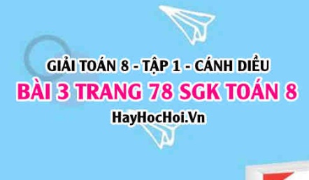 Giải bài 3 trang 78 Toán 8 Tập 1 SGK Cánh Diều